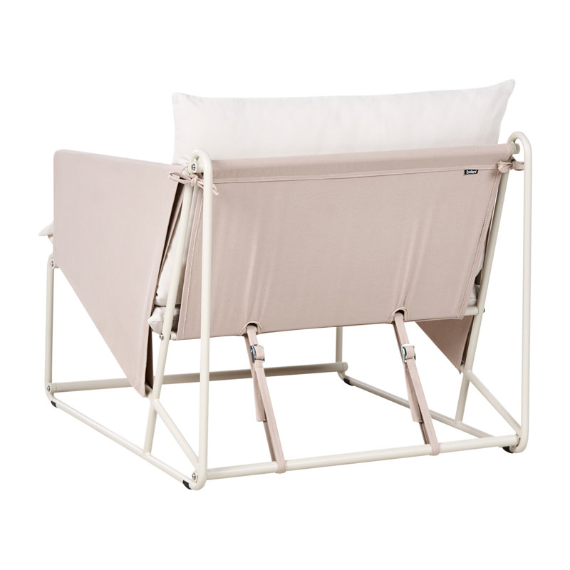 Garden Sofa Set 4 Seater Sundos Metal Taupe, Beige/Beige