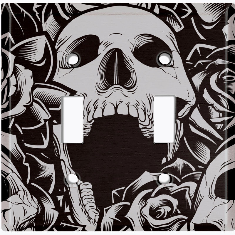 Plaque murale d'interrupteur à bascule Skull Rose Mouth Roses