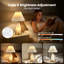 Lampe de table imprimée en 3D avec port de charge USB, lampe de chevet en céramique crème avec abat-jour en tissu plissé, lampe de bureau moderne pour chambre à coucher, salon, bureau