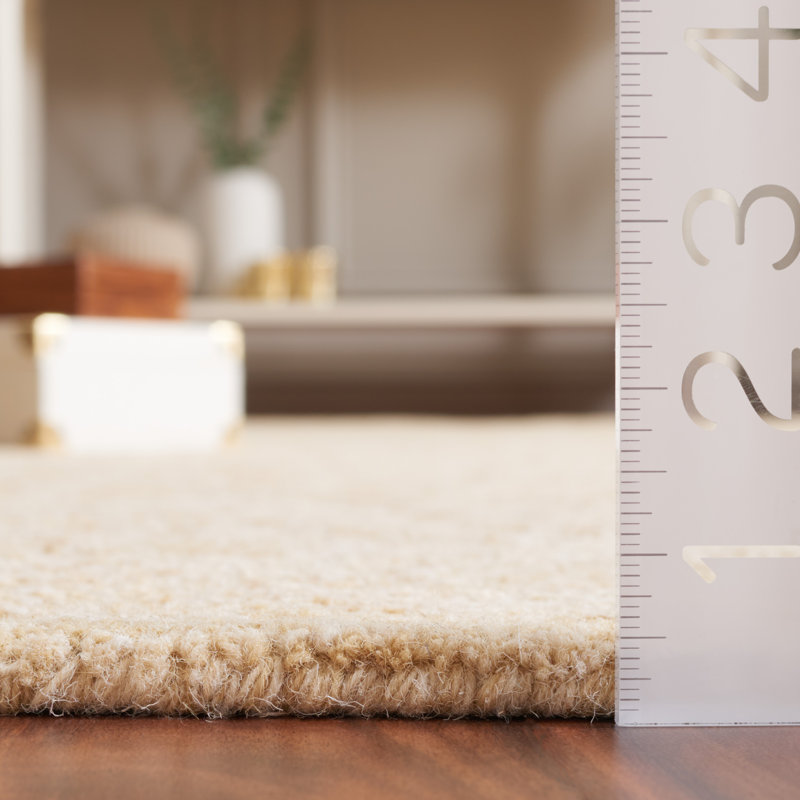 Gold and Ivory Hand Tufted Wool Rectangular Rug