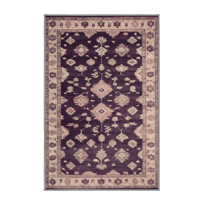 Machine Washable Overdyed Brown Area Rug