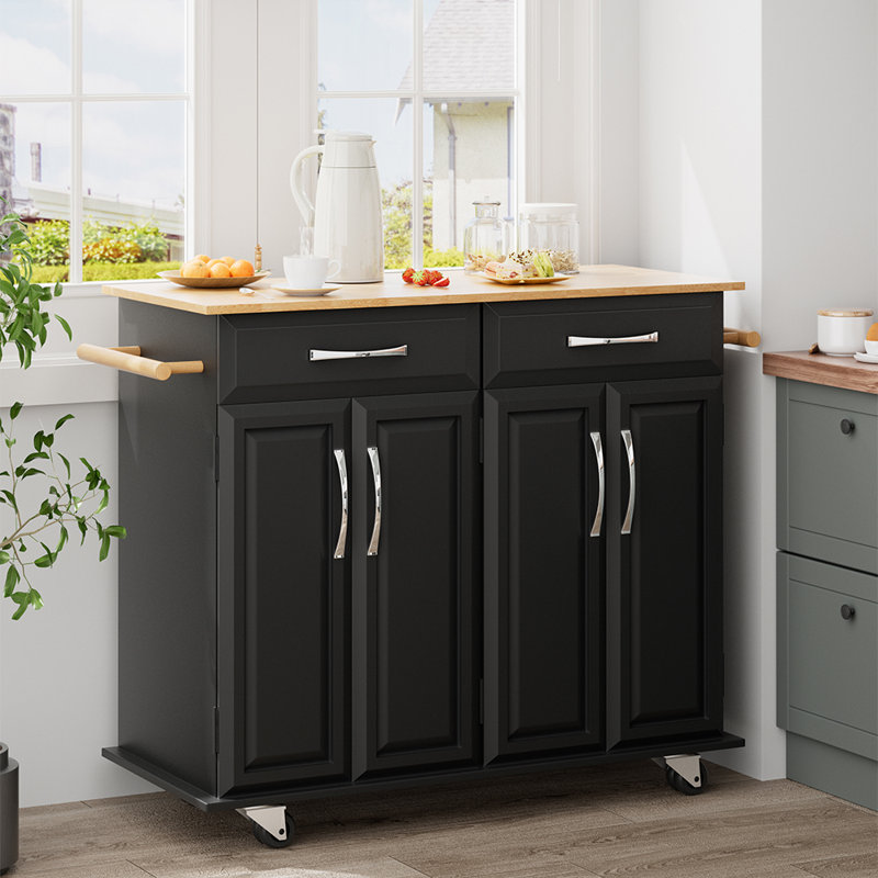 Stanford Kitchen Island, Black