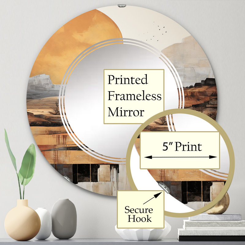 Tensaw - Miroir mural rond Canyon, 24 po x 24 po