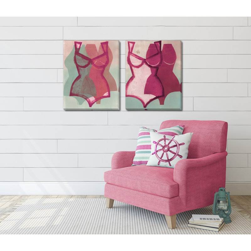 Ensemble d'art mural en toile rose