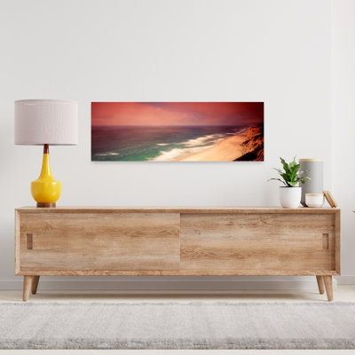 Waves Crashing Into Stormy Coast, San Mateo, California, Usa Abstract Contemporary Beach Ocean Wall Art