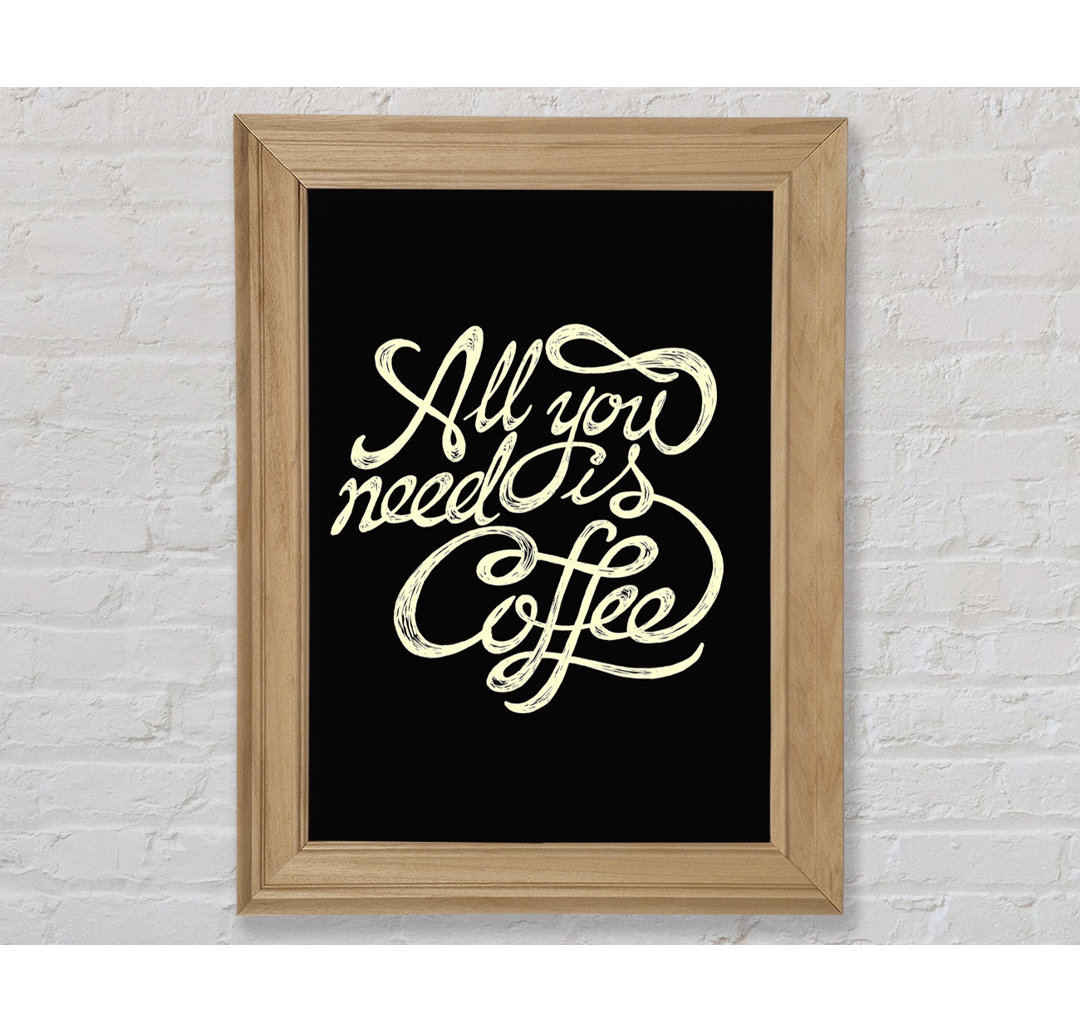 All You Need Is Coffee - Einzelbildrahmen Typografie