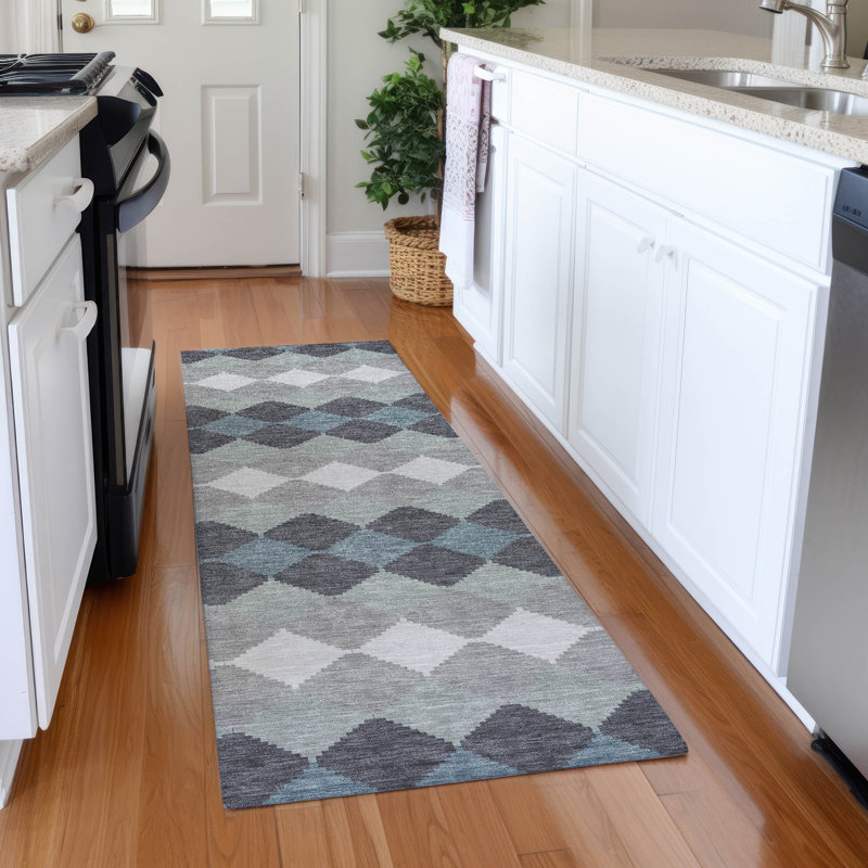Premium Machine Washable Laclede AMF1007 Geometric Rug, Runner 2'3" x 7'6"