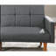 Salon convertible, pieds en bois et dossier en polyfibre gris moderne-1877234923