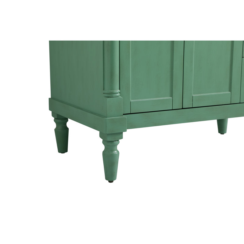 Ensemble de meuble-lavabo simple 36 po Lexington, Menthe rétro, Blanc Ivoire