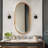 Adelgunde Modern Blcak Brass Wall Sconce Bathroom Vanity Light With Clear Water Glass