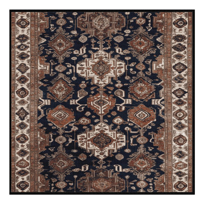 Machine Washable Persian Brown Area Rug