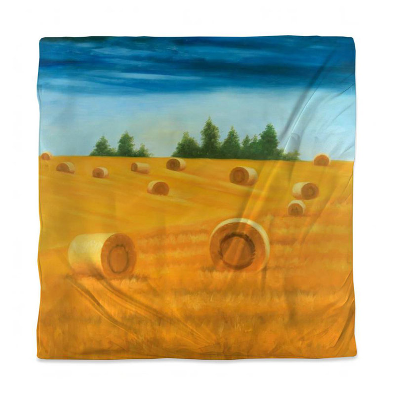 Rustic Trees Duvet Cover - Countryside Landscape Home Decor, Queen Duvet Cover