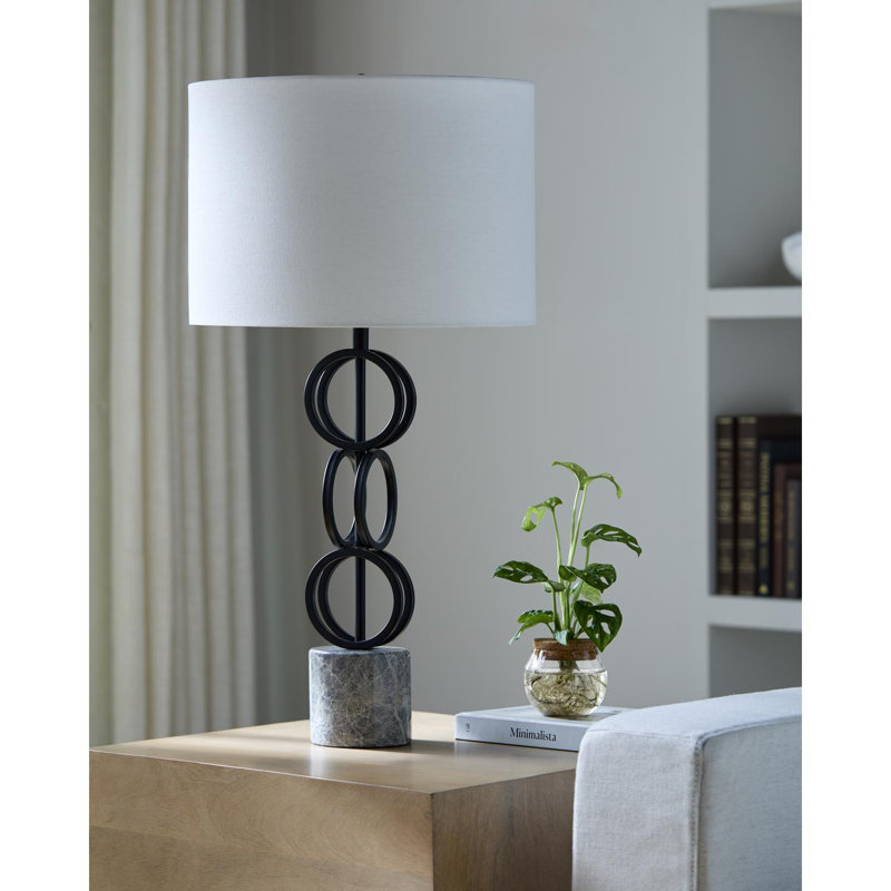Lampe de table Parham, Or/noir, Beige