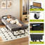 Folding Bed with Charging Station and Side Storage Pocket,Fold Up Roll Away Bed with Headboard and Memory Foam Mattress,Space-Saving