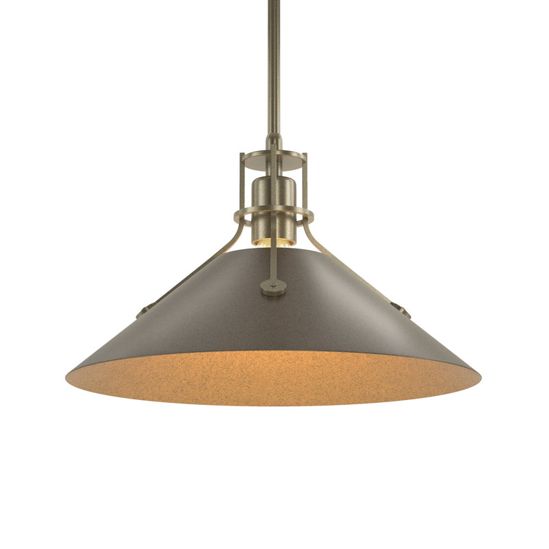 Henry 1 - Light Single Cone Pendant, Bronze, Bronze, 56.3'' H X 14.4'' W X 14.4'' D