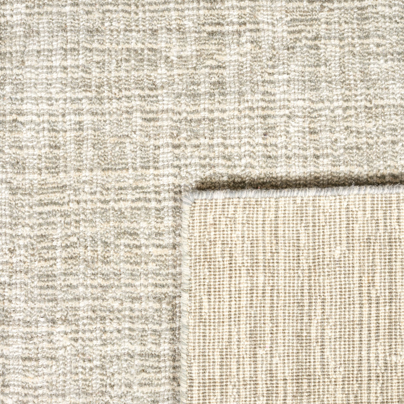Brandalucci Natural Fiber Hand Loomed Jute/Cotton Rug in Gray/Sage, Rectangle 8' x 10'