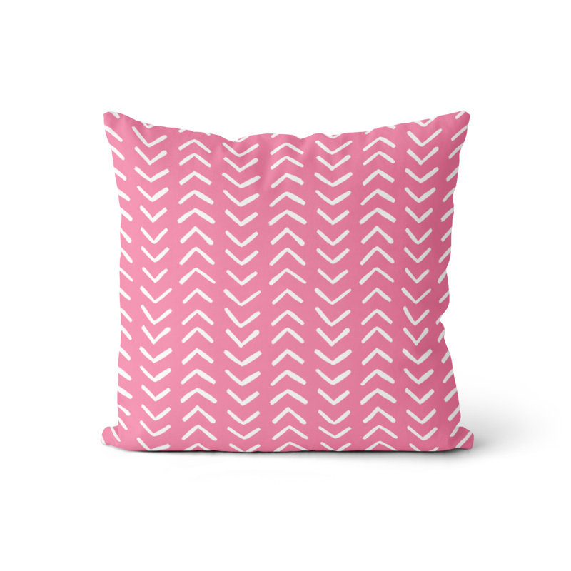 Housse et insert de coussin carré Pece, Rose / blanc