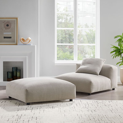 Ensemble de fauteuil modulaire et repose-pieds rembourré Solace