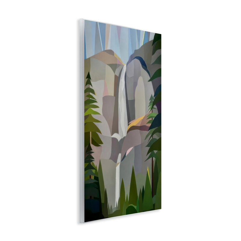 Plaque murale abstraite Morning Yosemite Falls, design par Melba Browne, H 15 po x l 10 po