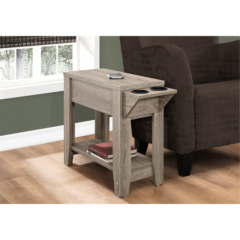 Table d'appoint avec surface en stratifié taupe foncé, pour répondre aux besoins de rangement de la table de salon et de chambre à coucher, stratifié, options améliorant la maison