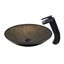 Lavabo de salle de bain vasque circulaire en verre avec robinet Laghetto