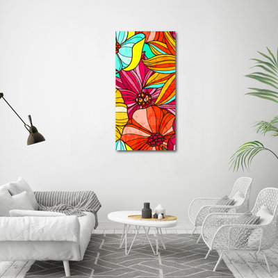 Colourful Flowers - Wrapped Canvas Print