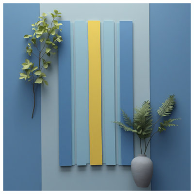 Édredon vertical à rayures jaunes et bleues