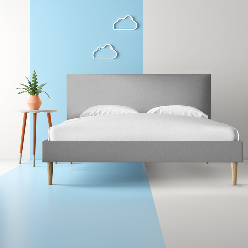 Renforth Upholstered Bed, Grey, 160 x 200cm with headboard