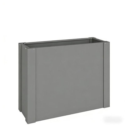 Gray Galvanized Steel Long Raised Garden Bed, 24" Tall Metal Planter Box
