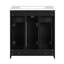 Meuble-lavabo de 30 po avec lavabo encastré et tiroirs, surface peinte, portes à fermeture en douceur, armoire de salle de bain avec tiroir basculant-1293895666