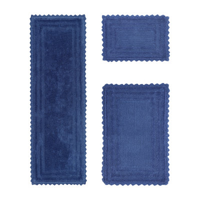 Ensemble de tapis pour salle de bain 100% coton, réversible, super absorbant et très doux lavable à la machine Jacole, idéal pour les zones de douche et de baignoire