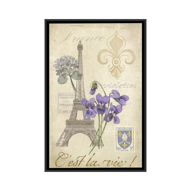 «Paris Tour I», impression sur toile, H 26 po x l 18 po x P 1,5 po, Toile encadrée noire, Pas de tapis