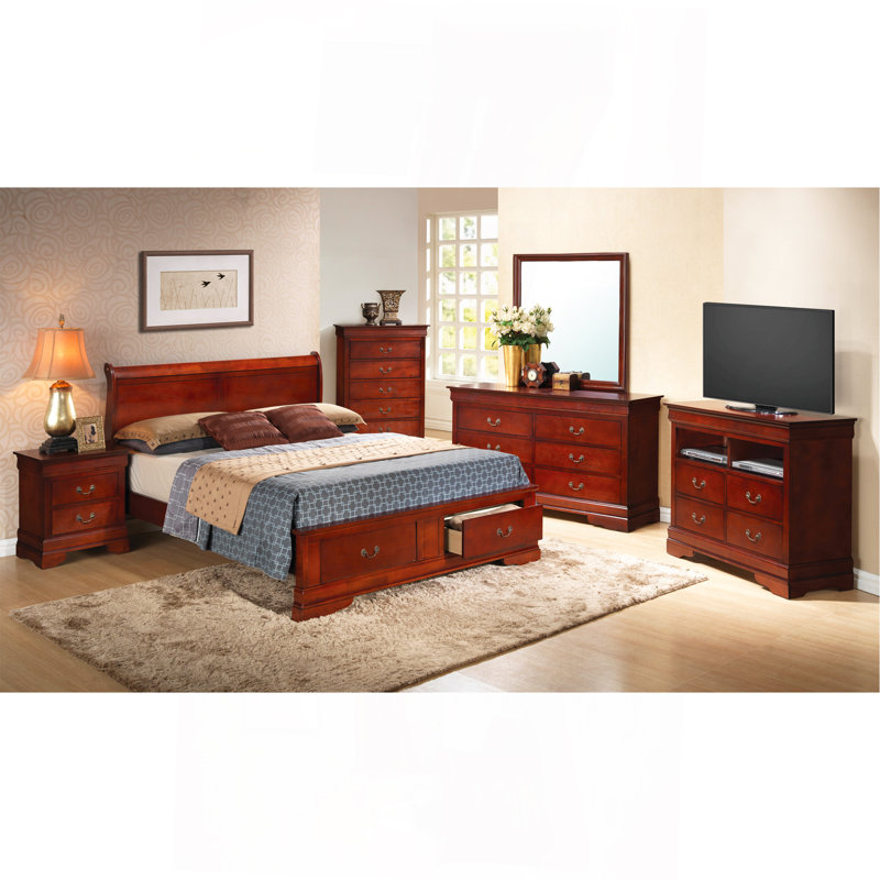Lit double avec rangement Traditional