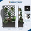 Ensemble pour jardin surélevé avec jardinière - pot à fleurs multifonctionnel en métal 3 en 1, fabrication en acier galvanisé durable, roulettes verrouillables, drainage et conception verticale mince-1273429640