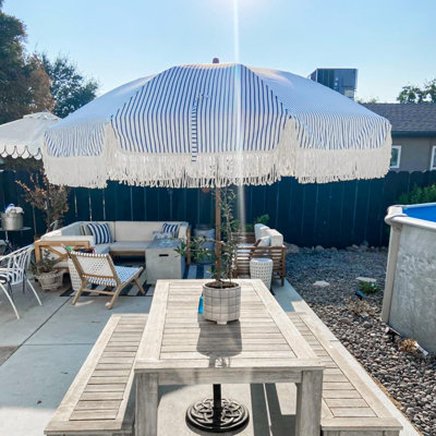 Parasol d'extérieur 7 pi avec frange d'extérieur