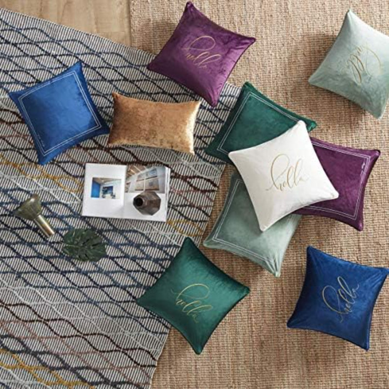 Ensemble de 2 coussins décoratifs en velours doré 12 x 20