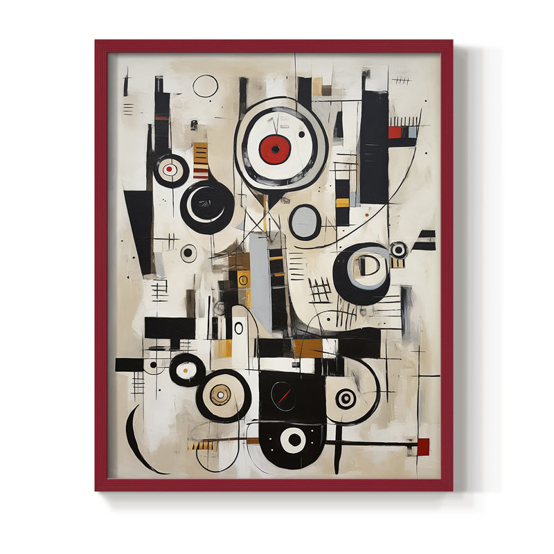 "ABSTRACT Series D III" par J Paul, Rouge, H 11 po x l 9 po