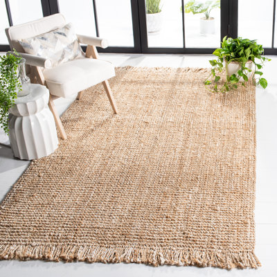 Rhiann Handwoven Jute Brown/Ivory Area Rug