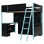 Lit mezzanine double avec bureau et lumière-78040874