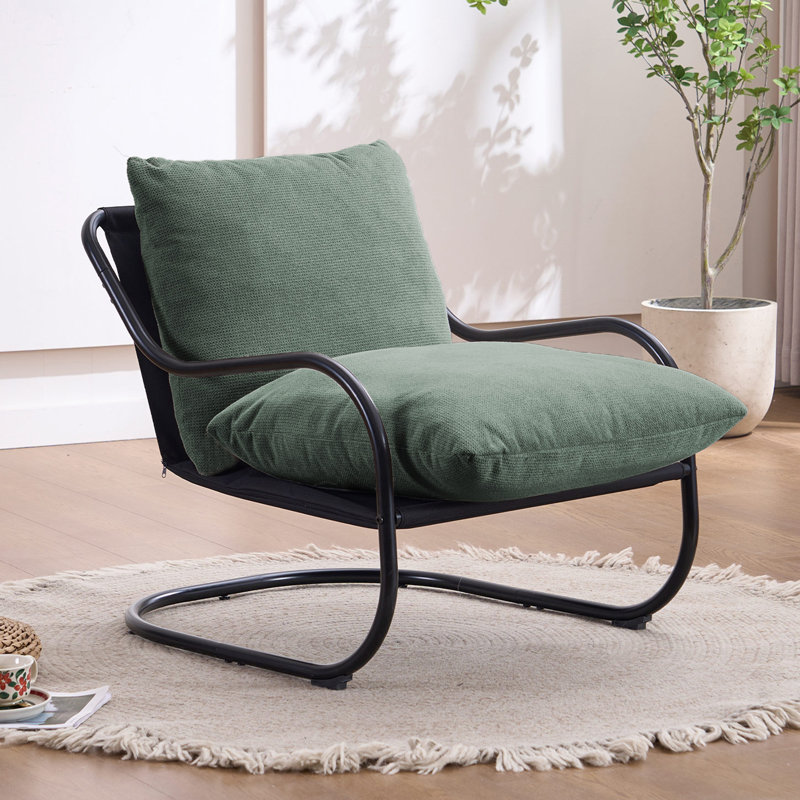 Modern Metal Frame Lounge Chair - Ergonomic Design Perfect for Coffee Shops, Tea Rooms, Hotel Lobbies and Home Living Rooms