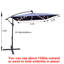 Parasol de patio extérieur 8 lumières à DEL ombrage imperméable avec manivelle et base en croix-260047394