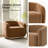 Berklie 35"W Modern Boucle Chenille Swivel Armchair With Solid Wood Base-1432886907