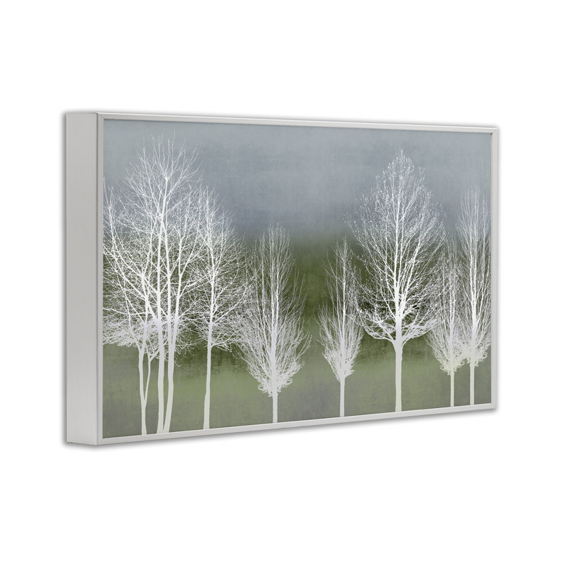 Giclée blanche encadrée, design par Kate Bennett, H 16 po x l 24 po, Estampe numérique encadrée blanc bord de mer