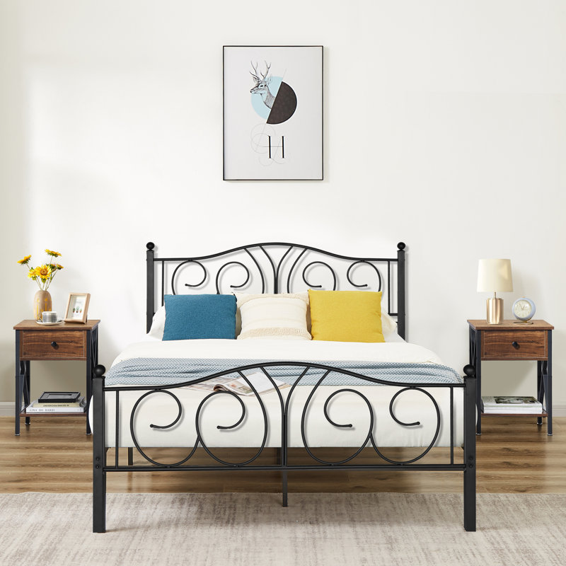Alsa Steel Piece Bedroom Set, Brown, Twin