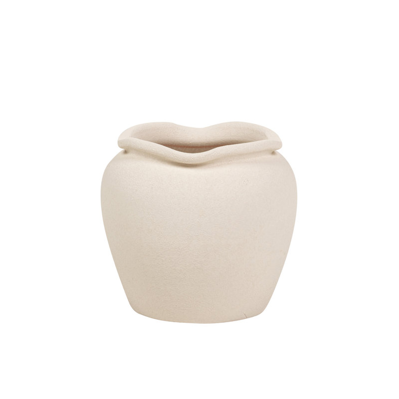 Ceramic Pot, Beige, 28cm H x 31cm W x 31cm D