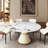 Modern Round White Pedestal Dining Table-484872851-525000761