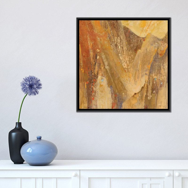 «Canyon III.A», reproduction d'impression sur toile tendue, H 18 po x l 18 po x P 1,5 po, Toile avec cadre noir, Pas de tapis