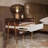 Modern Lighted Brown Nightstand With Wireless Charging Station Acrylic Bedside Table