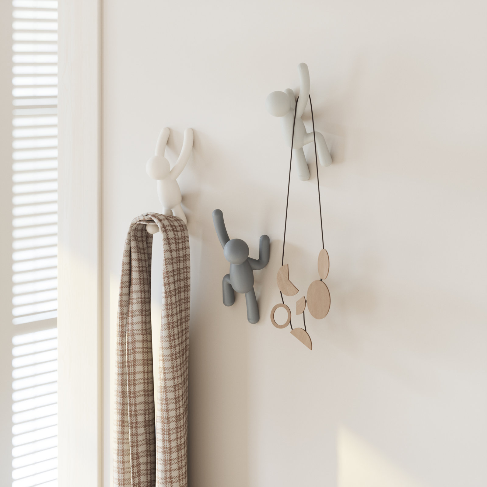 Wall-Mounted Coat Hooks, Assorted
