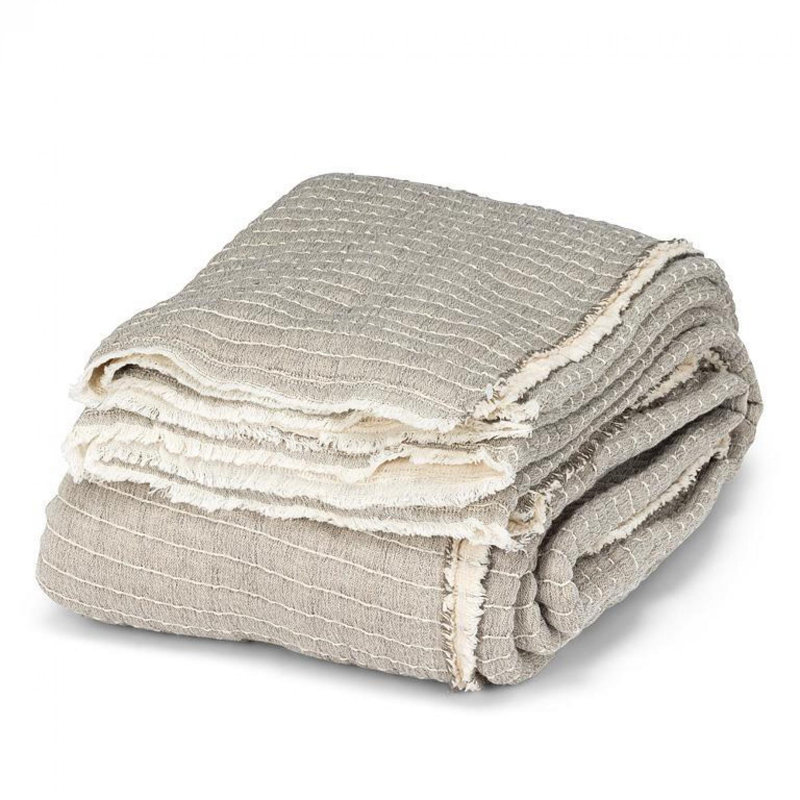 Couverture en velours surpiquée, Gris